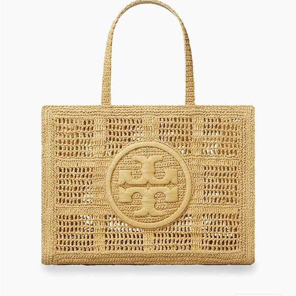 Tory Burch Tan Woven Ella LargeTote Bag - Picture 4 of 14
